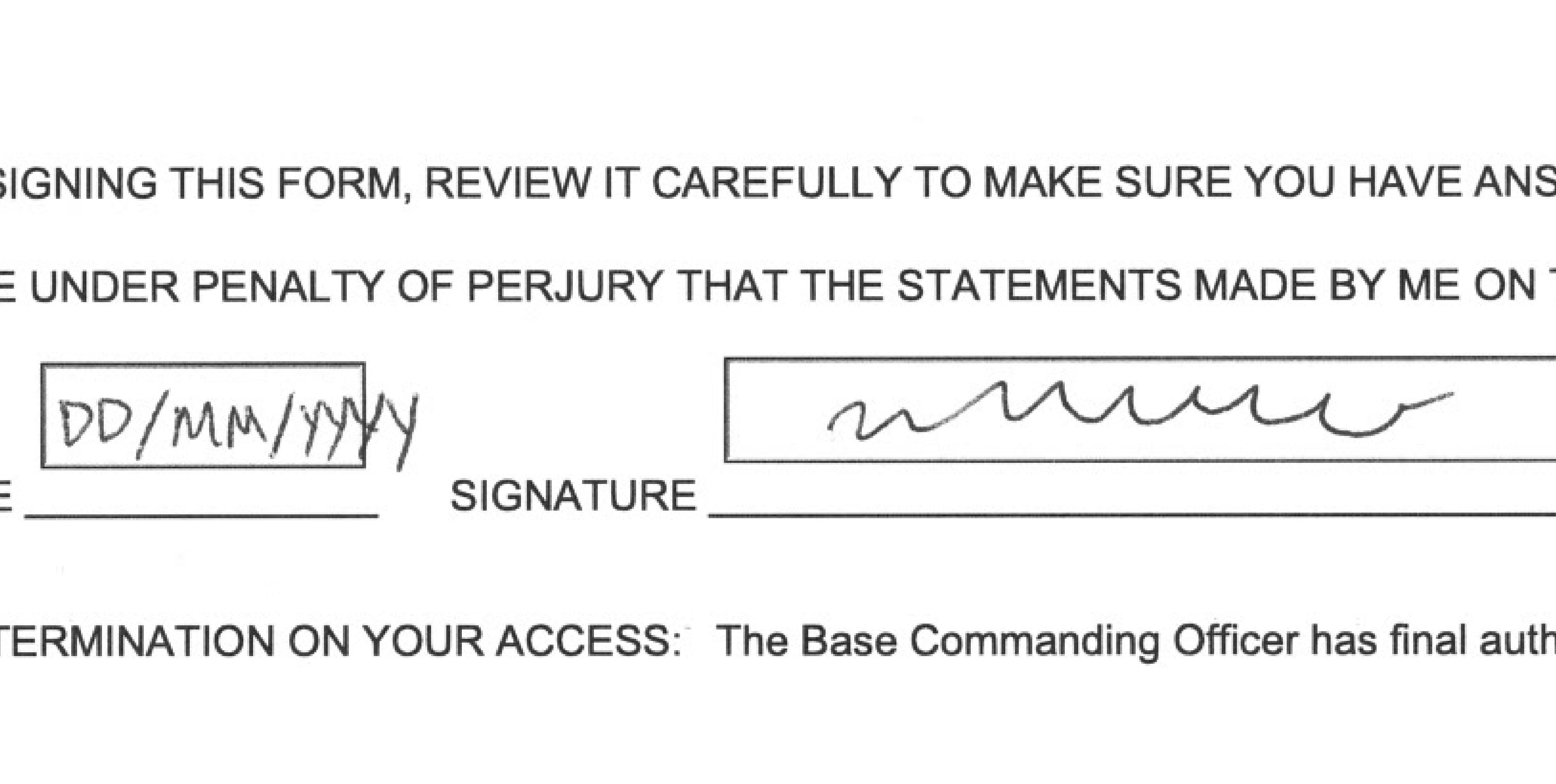 Sign Form Example