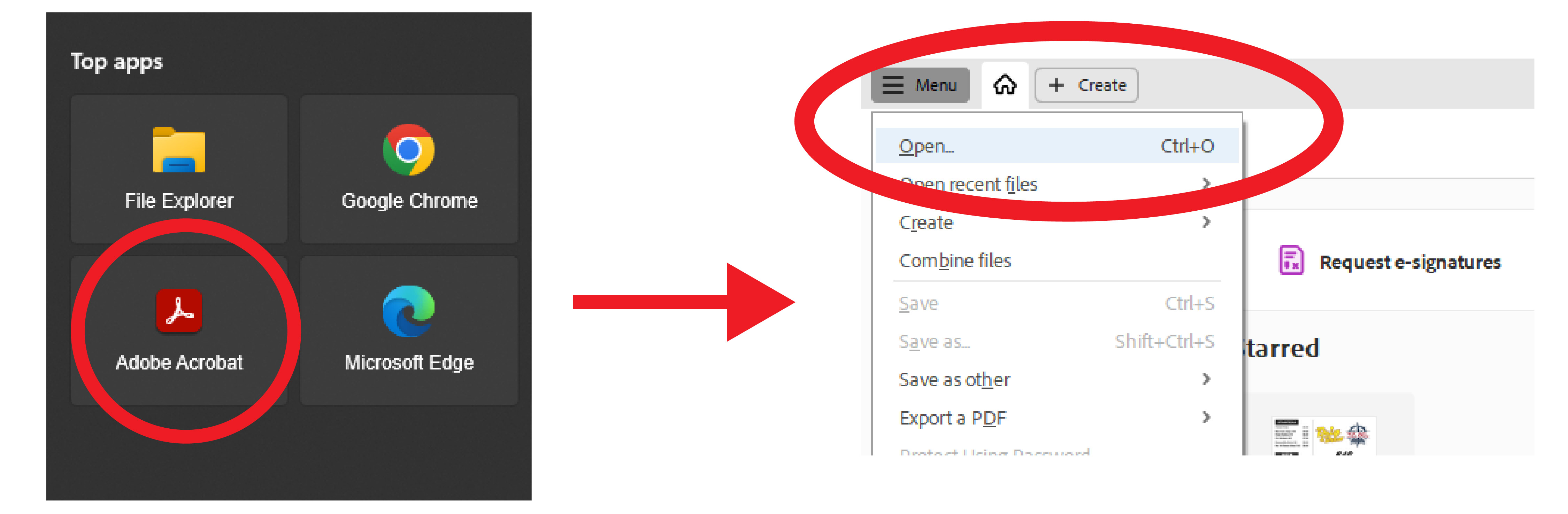 Open PDF from software example