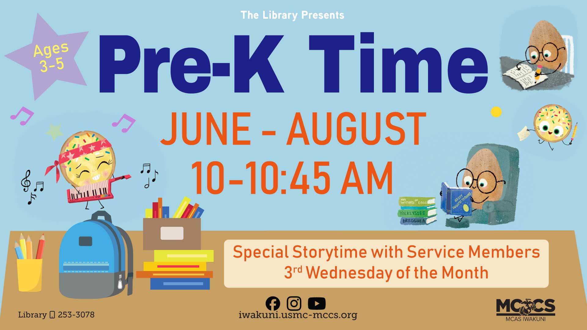 Pre-K Time: Special Storytime with Service Members - Summer Hours